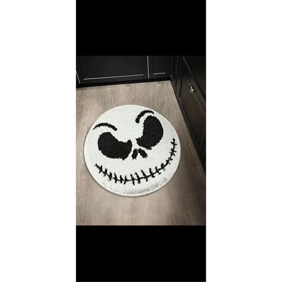 🔥👻Large Ghost Face Print carpet Round non slip plush rug - Picture 2 of 11